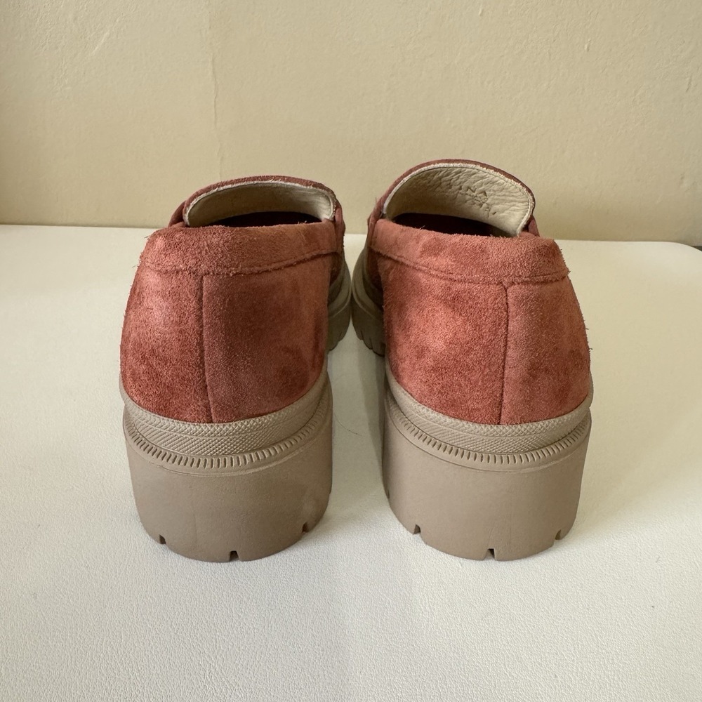 Women's Patina Suede Rust Brown Loafers Suede Slip-on‎ Shoes 6.5 Platform Boho - Picture 4 of 8